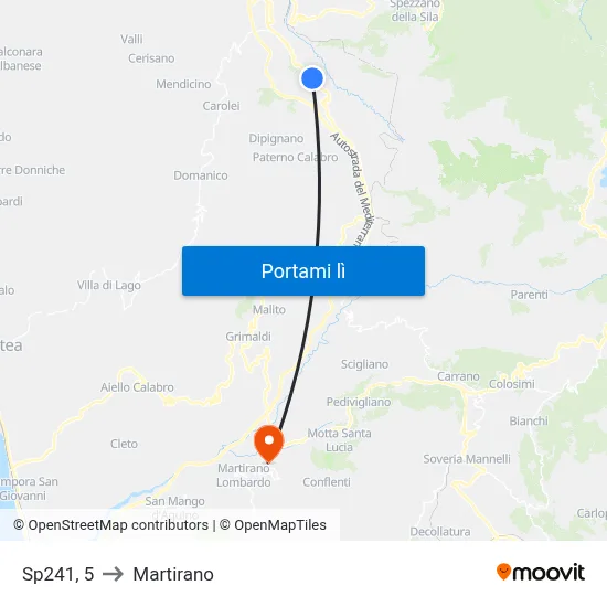 Sp241, 5 to Martirano map