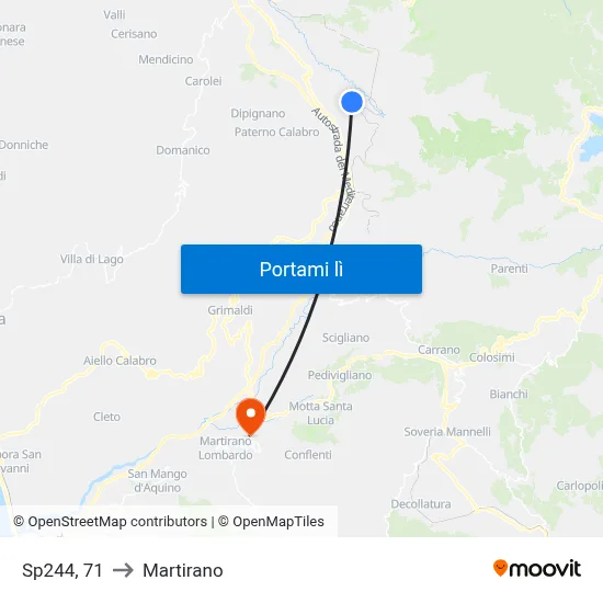 Sp244, 71 to Martirano map