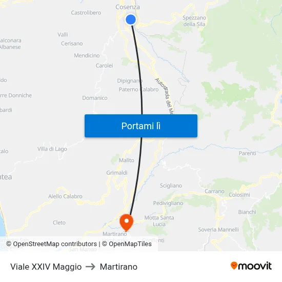 Viale XXIV Maggio to Martirano map