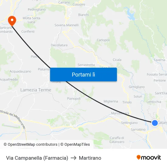 Via Campanella (Farmacia) to Martirano map