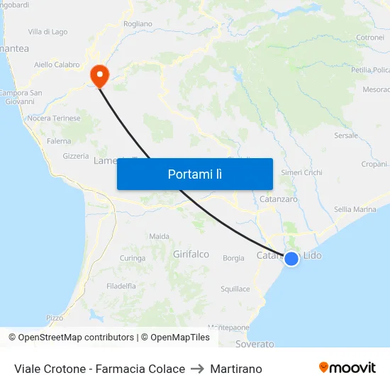 Viale Crotone - Farmacia Colace to Martirano map