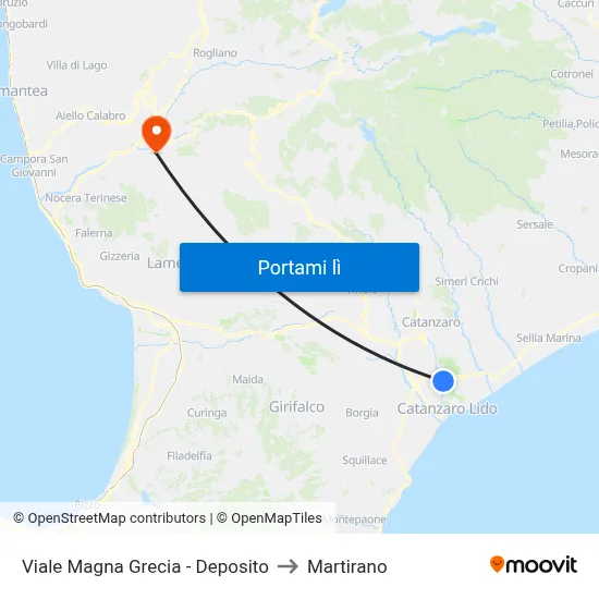 Viale Magna Grecia - Deposito to Martirano map
