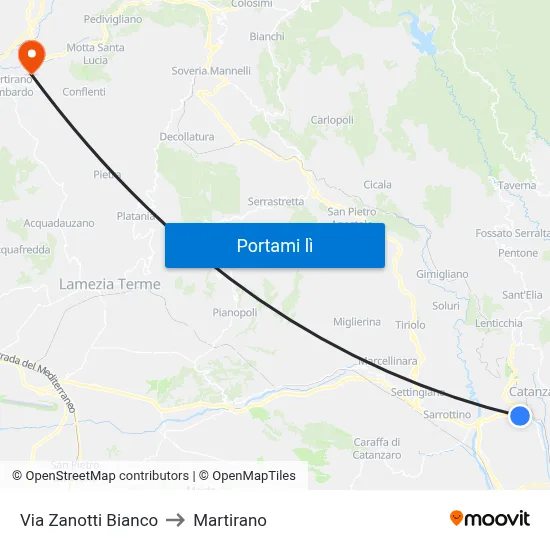 Via Zanotti Bianco to Martirano map