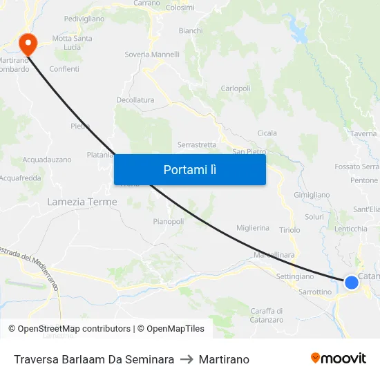 Traversa Barlaam Da Seminara to Martirano map