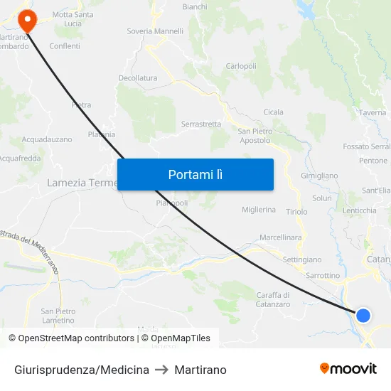 Giurisprudenza/Medicina to Martirano map