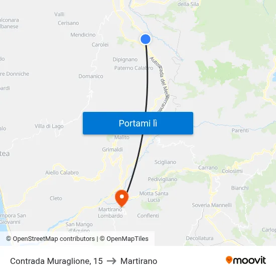 Contrada Muraglione, 15 to Martirano map