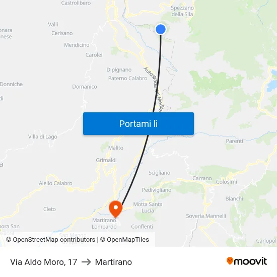 Via Aldo Moro, 17 to Martirano map