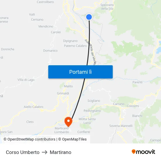 Corso Umberto to Martirano map