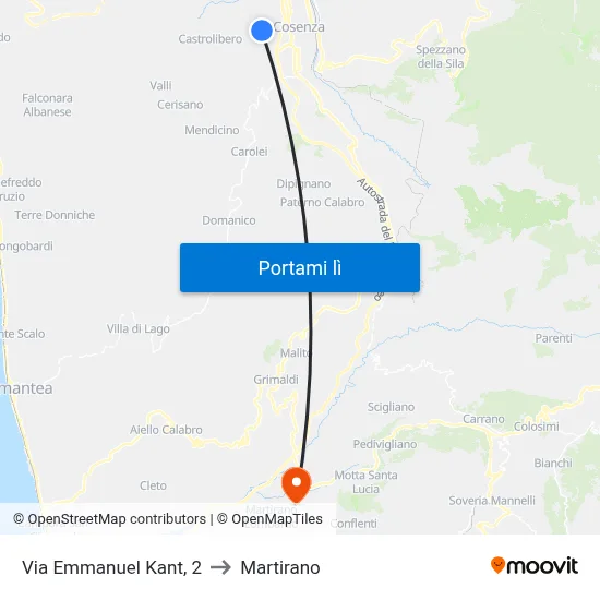 Via Emmanuel Kant, 2 to Martirano map