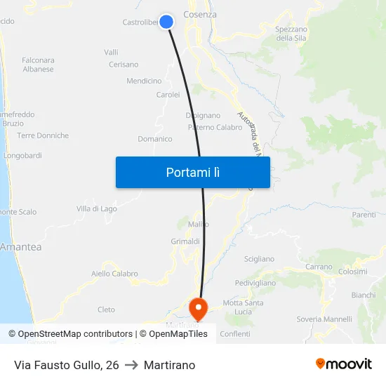 Via Fausto Gullo, 26 to Martirano map