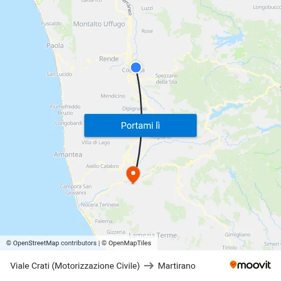 Viale Crati (Motorizzazione Civile) to Martirano map