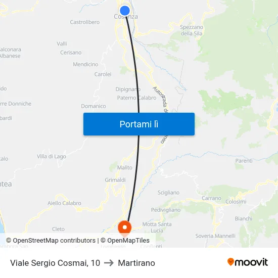 Viale Sergio Cosmai, 10 to Martirano map