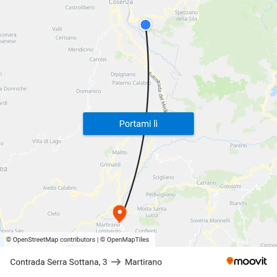Contrada Serra Sottana, 3 to Martirano map