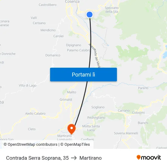 Contrada Serra Soprana, 35 to Martirano map