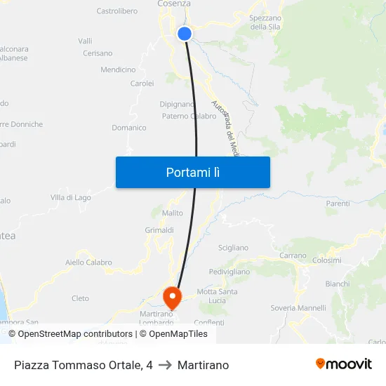 Piazza Tommaso Ortale, 4 to Martirano map