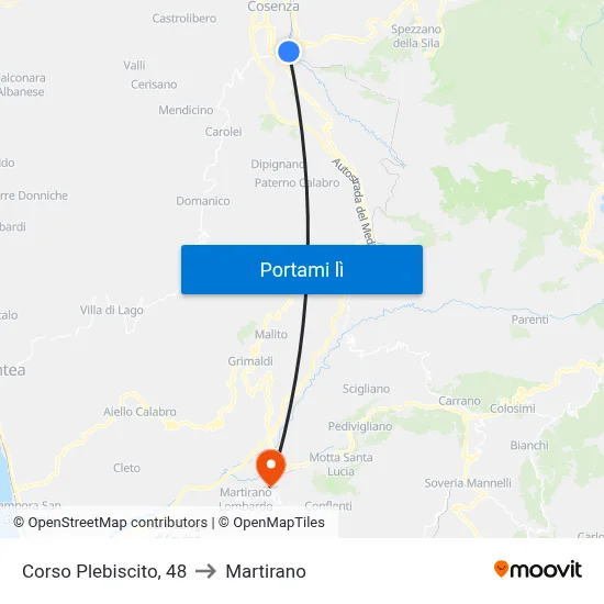 Corso Plebiscito, 48 to Martirano map