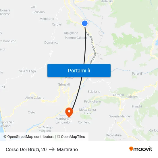 Corso Dei Bruzi, 20 to Martirano map