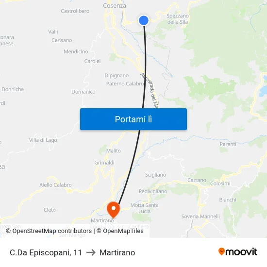 C.Da Episcopani, 11 to Martirano map