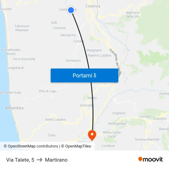 Via Talete, 5 to Martirano map