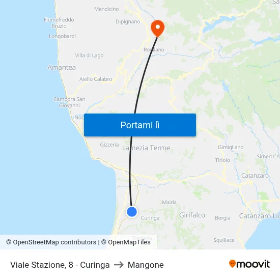 Viale Stazione, 8 - Curinga to Mangone map