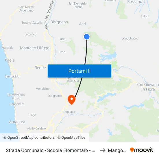 Strada Comunale - Scuola Elementare - Acri to Mangone map