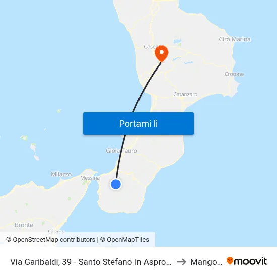 Via Garibaldi, 39 - Santo Stefano In Aspromonte to Mangone map
