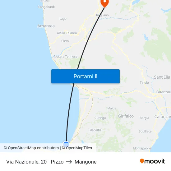 Via Nazionale, 20 - Pizzo to Mangone map