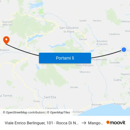 Viale Enrico Berlinguer, 101 - Rocca Di Neto to Mangone map