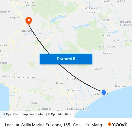 Località  Sellia Marina Stazione, 165 - Sellia Marina to Mangone map