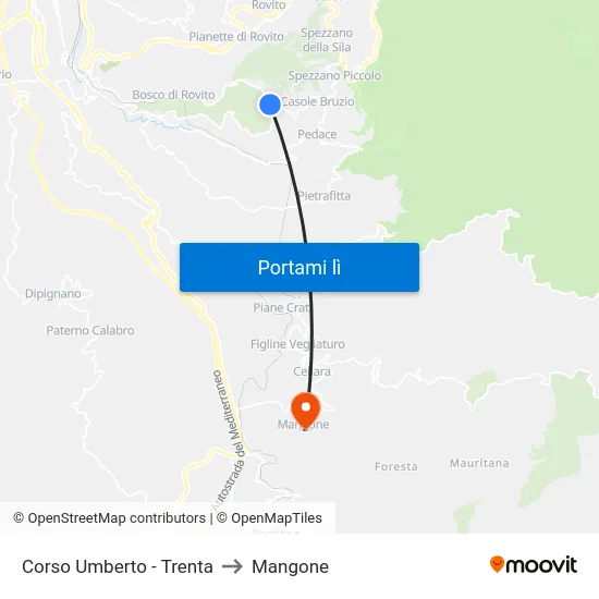 Corso Umberto - Trenta to Mangone map