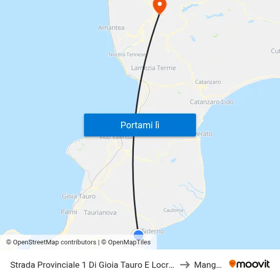 Strada Provinciale 1 Di Gioia Tauro E Locri - Gerace to Mangone map