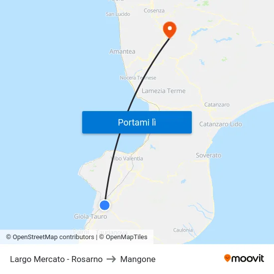 Largo Mercato - Rosarno to Mangone map