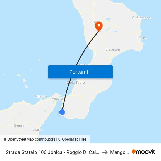Strada Statale 106 Jonica - Reggio Di Calabria to Mangone map