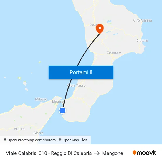 Viale Calabria, 310 - Reggio Di Calabria to Mangone map