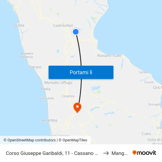 Corso Giuseppe Garibaldi, 11 - Cassano All'Ionio to Mangone map