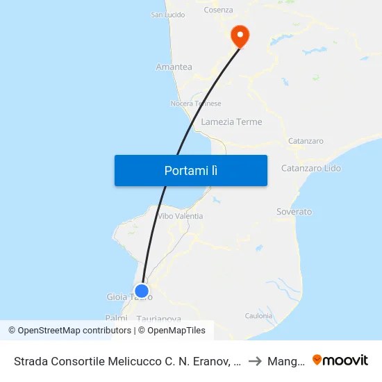Strada Consortile Melicucco C. N. Eranov, 63 - Rosarno to Mangone map