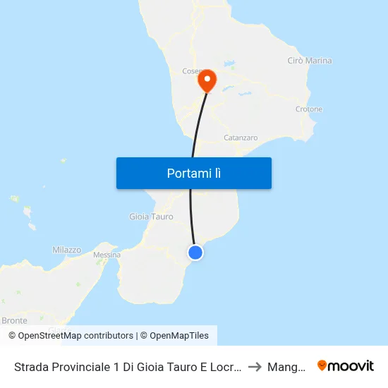 Strada Provinciale 1 Di Gioia Tauro E Locri - Locri to Mangone map