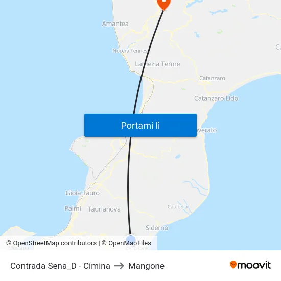 Contrada Sena_D - Cimina to Mangone map