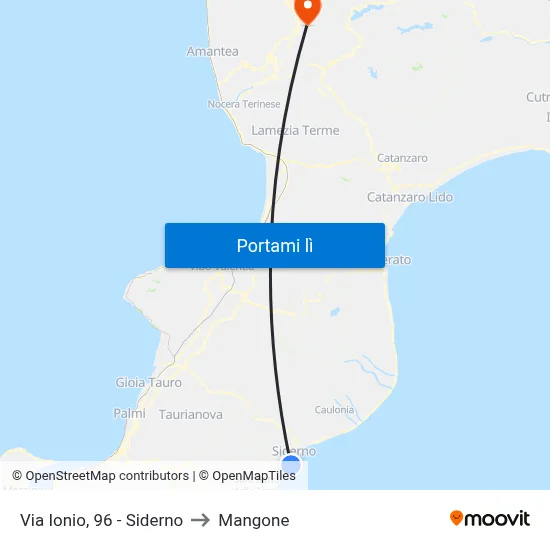 Via Ionio, 96 - Siderno to Mangone map
