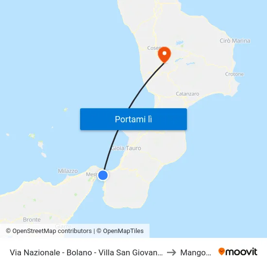 Via Nazionale - Bolano - Villa San Giovanni to Mangone map