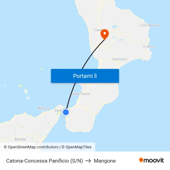 Catona-Concessa  Panificio (S/N) to Mangone map