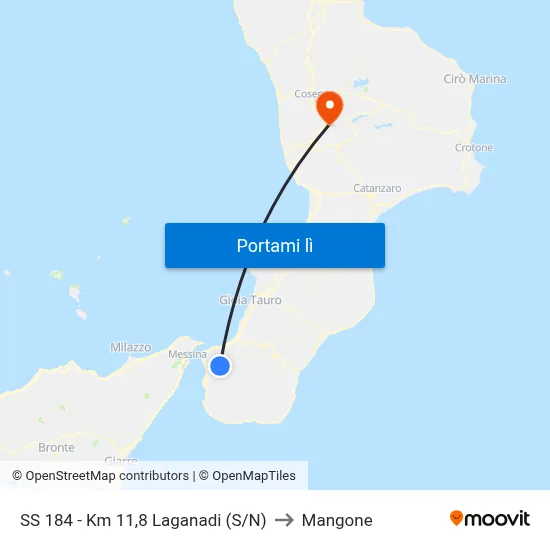 SS 184 - Km 11,8  Laganadi  (S/N) to Mangone map