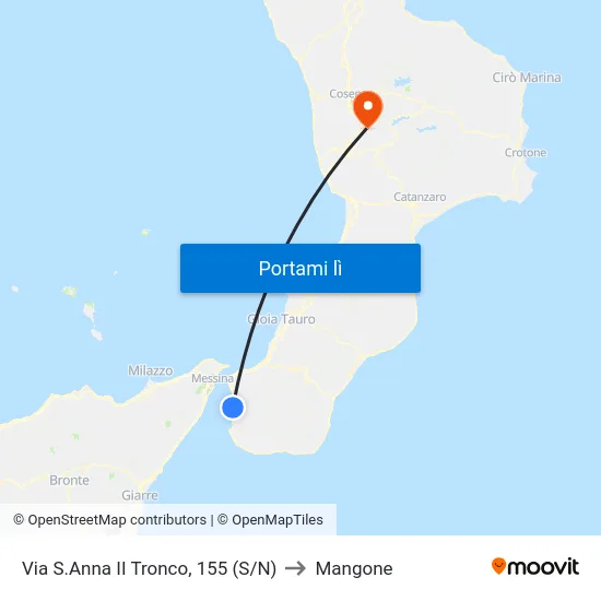 Via S.Anna II Tronco, 155 (S/N) to Mangone map