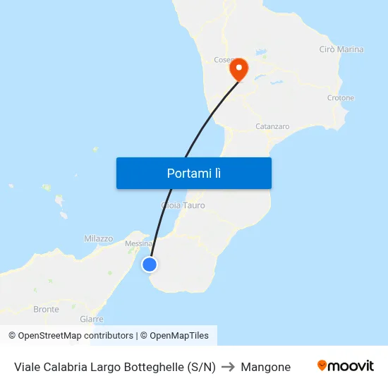 Viale Calabria  Largo Botteghelle (S/N) to Mangone map