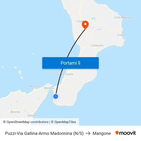 Puzzi-Via Gallina-Armo  Madonnina (N/S) to Mangone map