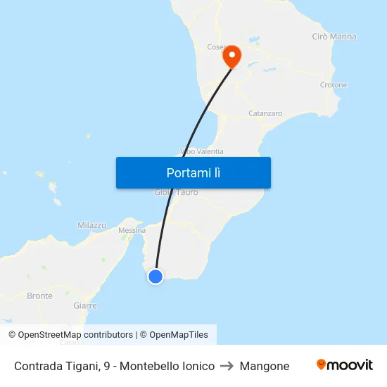 Contrada Tigani, 9 - Montebello Ionico to Mangone map