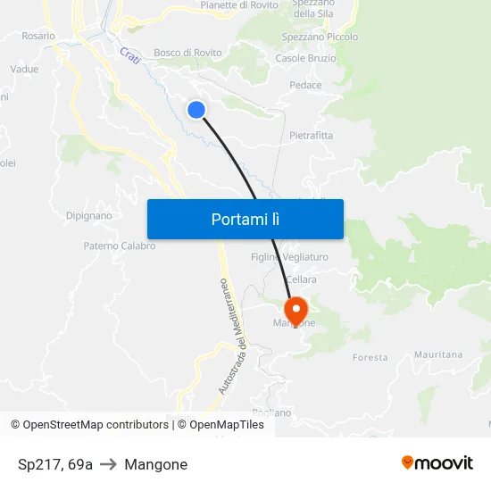 Sp217, 69a to Mangone map