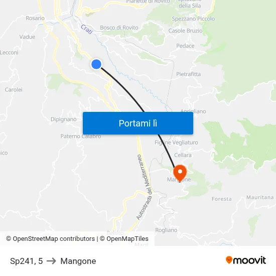 Sp241, 5 to Mangone map