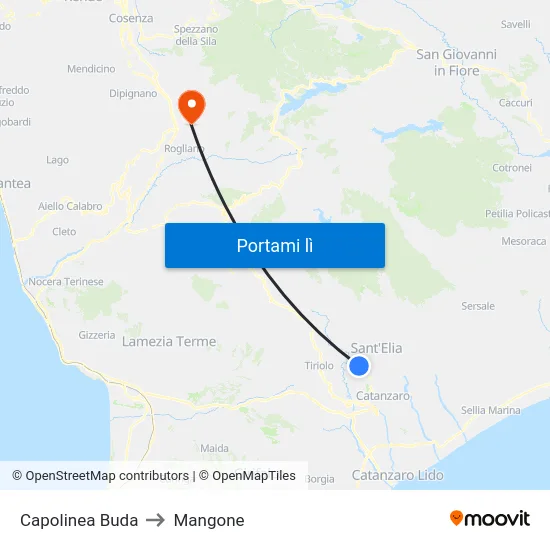 Capolinea Buda to Mangone map