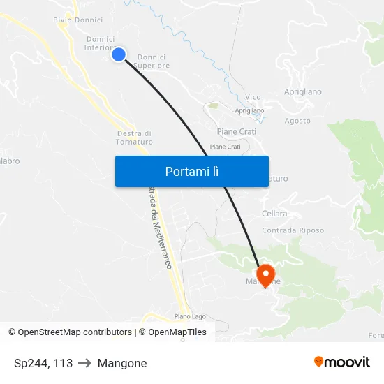Sp244, 113 to Mangone map